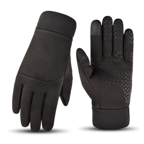 Winter Men Gloves Touch Screen Windproof Waterproof Brushed Gloves For Outdoor Sports Activities Skiing Black L - Image 10