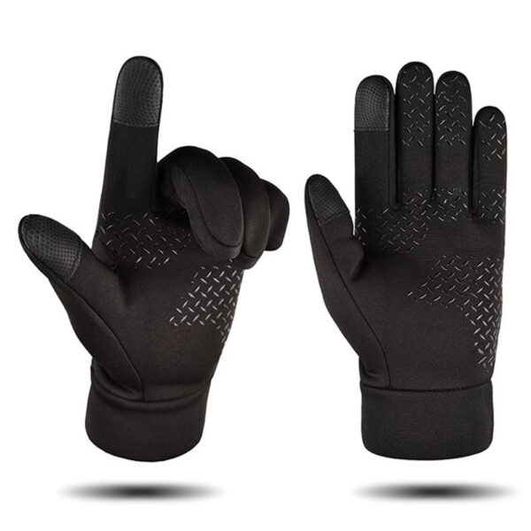 Winter Men Gloves Touch Screen Windproof Waterproof Brushed Gloves For Outdoor Sports Activities Skiing Black L - Image 5